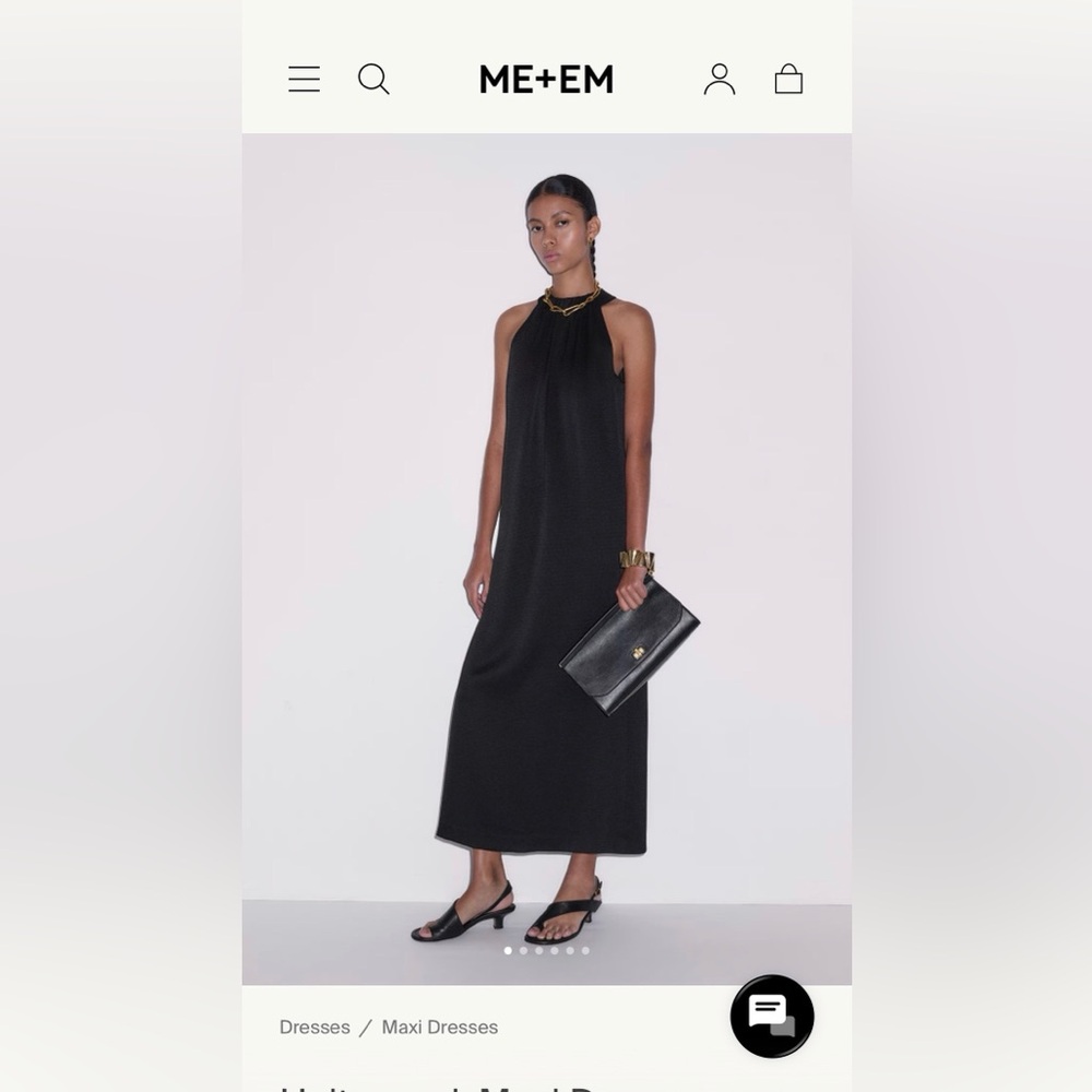 ME+EM Black Halter Maxi Dress